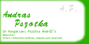 andras pszotka business card